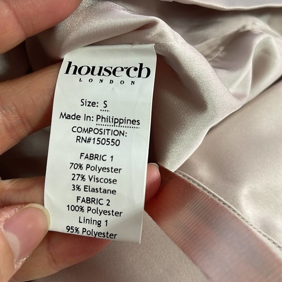 House of CB Isra Long Sleeve Georgette Corset Mini Dress in Crystal Pink Size S - Picture 14 of 14